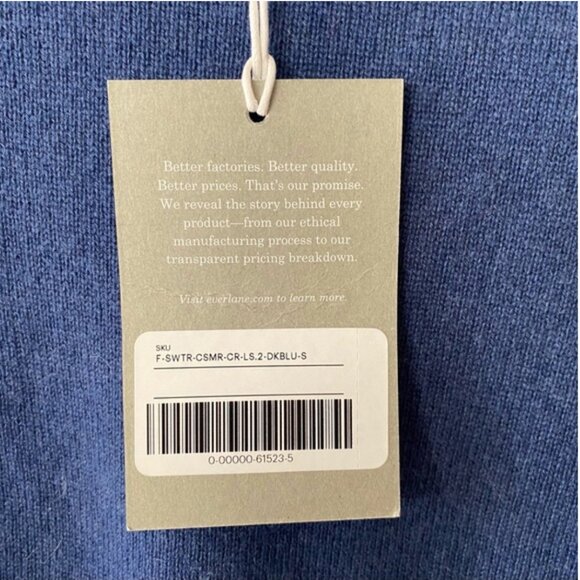 Everlane The Cashmere Crew Atlantic Blue Small - Picture 4 of 6